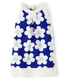 Robe droite fleurie dos nu pour fille - Blue Belle