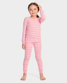 Kids Striped Snug Fit Cotton Pajamas - Gymmies