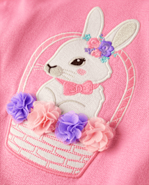 Haut brodé lapin pour fille - Garden Party