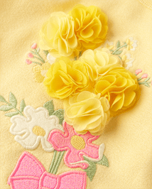 Girls Embroidered Floral Top - Garden Party