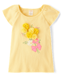 Girls Embroidered Floral Top - Garden Party