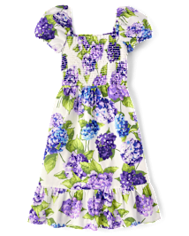 Robe fleurie à volants pour femme « Maman et moi » - Champs de lavande