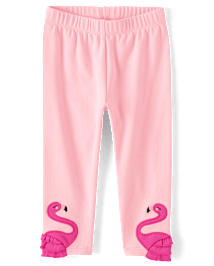 Leggings Capri Flamingo pour filles - Seaside Palms