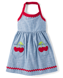 Robe dos nu brodée cerises pour fille - Sweet Summer