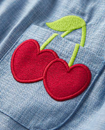 Robe dos nu brodée cerises pour fille - Sweet Summer