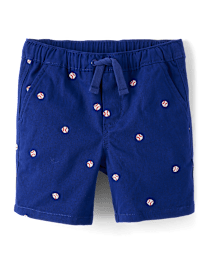 Boys Embroidered Baseball Pull On Shorts - Sweet Summer