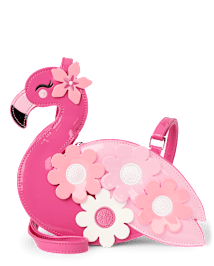 Sac flamant rose fleuri pour fille - Palmiers en bord de mer