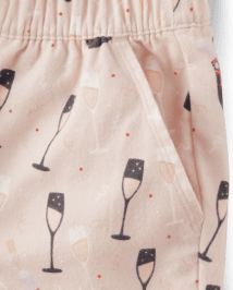 Womens Champagne Flannel Pajama Shorts