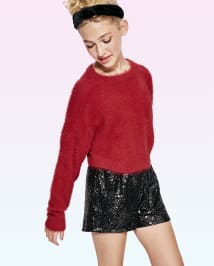 Girls Sequin Mini Shorts