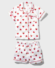Girls Strawberry Charmeuse Pajamas