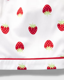 Girls Strawberry Charmeuse Pajamas