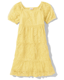 Girls Lace Tiered Dress