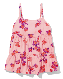 Girls Floral Ruffle Tiered Tank Top