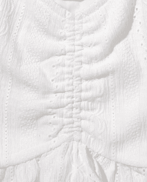 Girls Eyelet Ruched Top