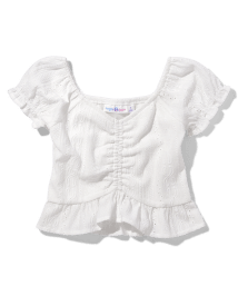 Girls Eyelet Ruched Top