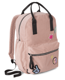 Girls Double Handle Corduroy Backpack