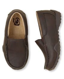 Toddler Boys Slip On Dress Shoes | The Children's Place CA - DK BROWN