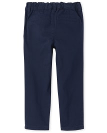 Pantalon chino moulant tiss en serg volants pour toute petite