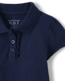 Toddler Girls Uniform Ruffle Pique Polo