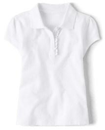 Girls Uniform Ruffle Pique Polo