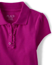 Girls Uniform Ruffle Pique Polo