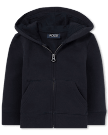 Sweat à capuche zippé uniforme unisexe pour tout-petit