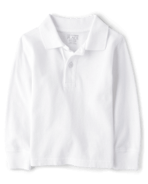 Toddler Uniform Long Sleeve Pique Polo WHITE The Children s Place CA