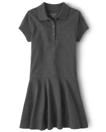 Girls Uniform Short Sleeve Pique Knit Polo Dress H T ECLIPSE 1 The Children s Place CA