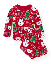 Unisex Baby And Toddler Christmas Top And Pants Glacier Fleece Pajamas