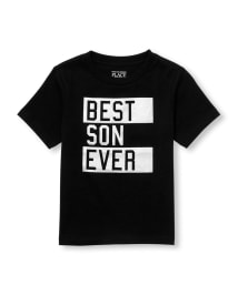 T-shirt graphique assorti « Best Son Ever » à manches courtes pour tout-petits garçons