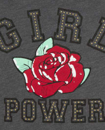 Girls Mommy And Me Glitter Girl Power Rose - T-shirt graphique assorti