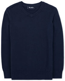 Chandail d uniforme a manches longues et col en V pour garcons BLUE The Children s Place CA