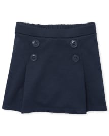 Toddler Girls Uniform Ponte Knit Button Skort