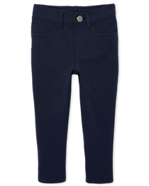 Jegging uniforme à enfiler en tricot ponte pour toute-petite fille