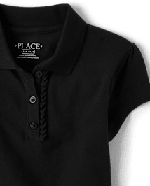 uniformes pour fille Ruffle Pique Polo - Plus