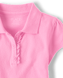 Girls Uniform Ruffle Pique Polo - Plus