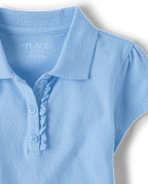 uniformes pour fille Ruffle Pique Polo - Plus