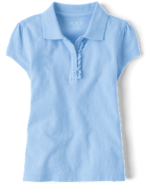 uniformes pour fille Ruffle Pique Polo - Plus