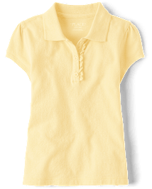 Girls Uniform Ruffle Pique Polo - Plus