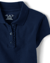 Girls Uniform Ruffle Pique Polo - Plus