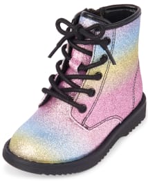Girls glitter lace up boots shop
