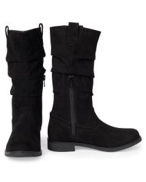 Girls black slouch boots deals
