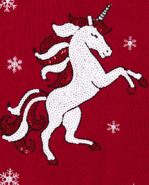 Girls christmas unicorn jumper online