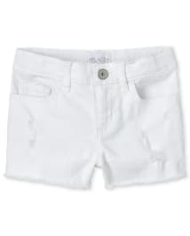 Girls Denim Shortie Shorts WHITE The Children s Place CA