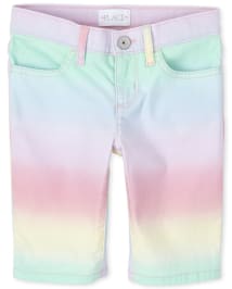 Girls Rainbow Ombre Denim Skimmer Shorts WHISPERPNK The Children s Place CA