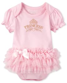 Body tutu Princess scintillant manches courtes volants pour