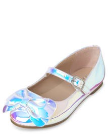 Toddler Girls Easter Holographic Faux Patent Leather Matching