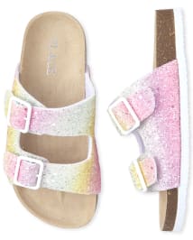 Glitter double strap sandals new arrivals