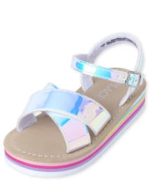 Girls holographic top sandals