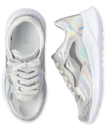 Girls Holographic Running Sneakers